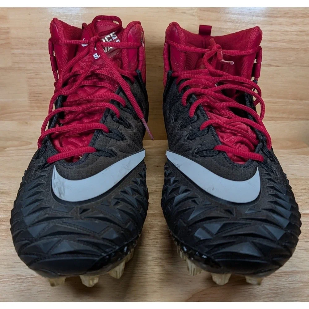 Nike Alpha Menace Elite 2 Football Cleats‎ Black Red Size 14.5 AJ6605-010